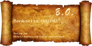 Benkovits Odiló névjegykártya
